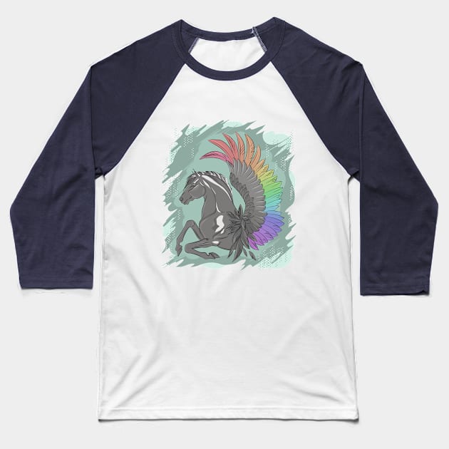 pegasus Baseball T-Shirt by ElyaU